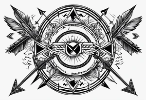 Arrows pointing in opposite direction. One says Arlo and the other says Benny tattoo idea