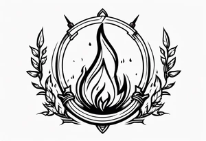 Bonfire with a smoke that forms into an archer tattoo idea