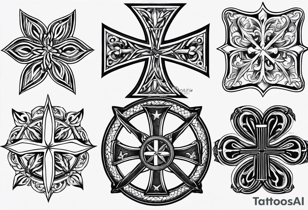 Simple Maltese cross tattoo idea
