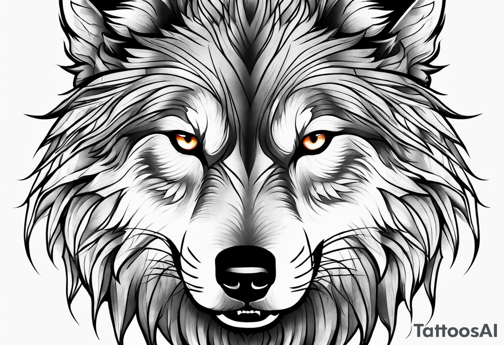 wolf angry tattoo idea