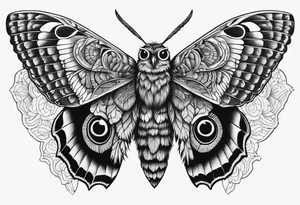 Dead head moth with owl eyes tattoo idea