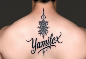 Create the name Yamilex  going  up to down 
in calligraphy  writing tattoo idea