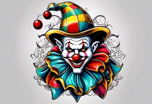 jester clown tattoo idea