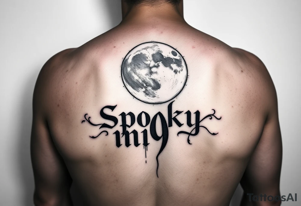 Spooky m9oon phrase thigh tattoo i tattoo idea