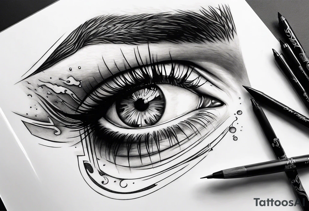 Open eye tattoo idea