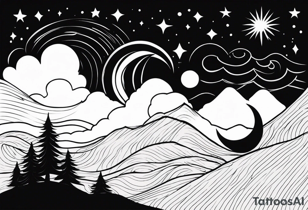 Night symbol tattoo idea