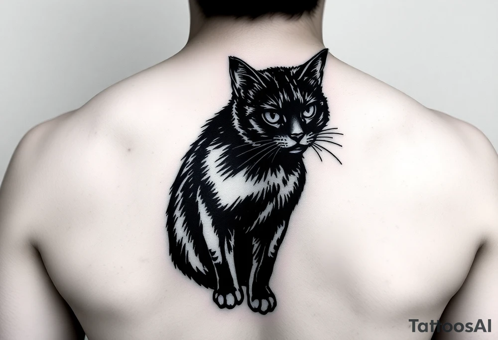 black cat tattoo idea