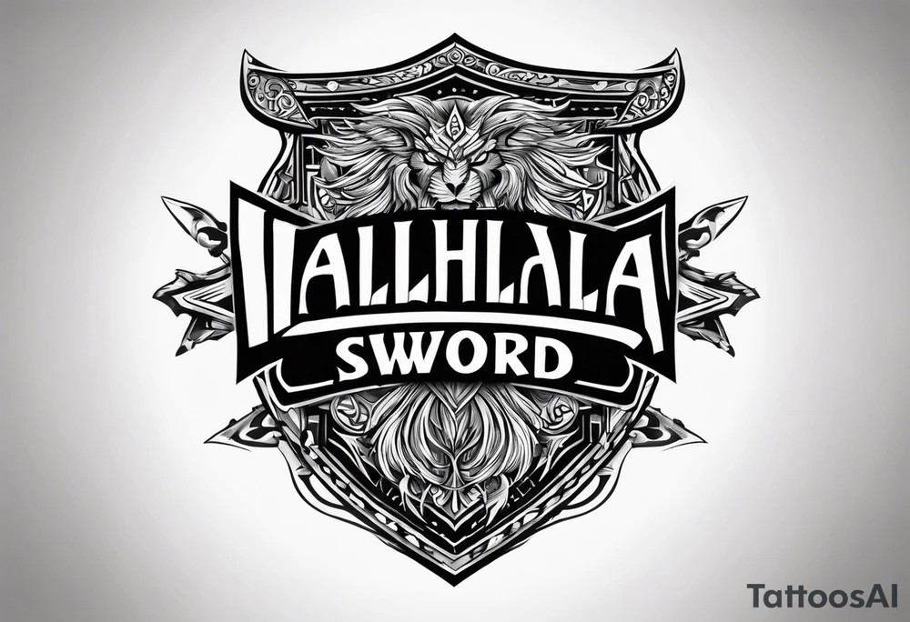 Valhalla sword shield tattoo idea
