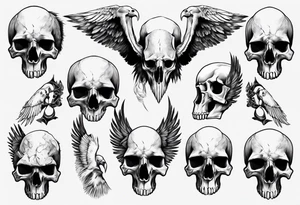 condor skull tattoo idea