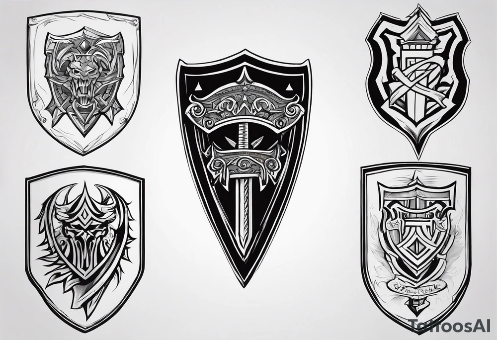 Valhalla sword shield tattoo idea