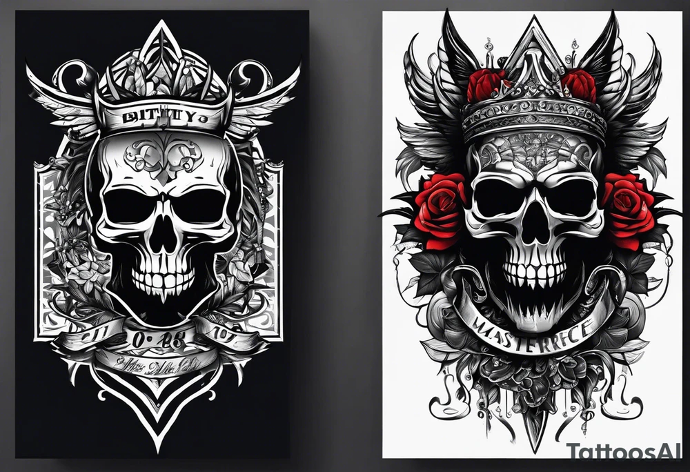 birthdate 06.20.1978 on the top and
death date 01.03.2024 on the bottom tattoo idea