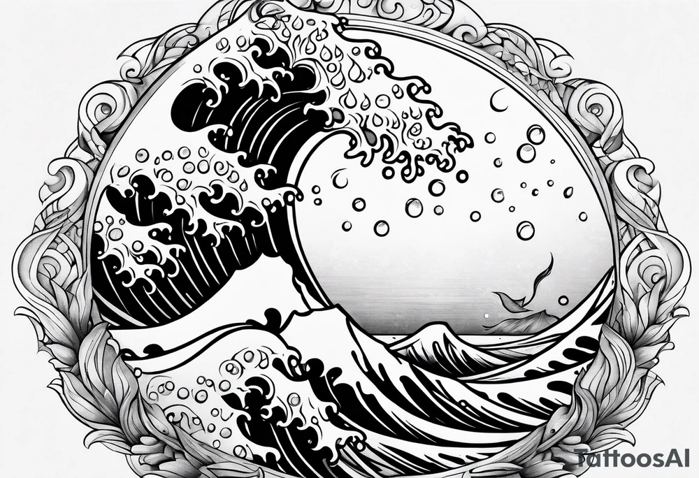 water drop falling into ocean tattoo idea