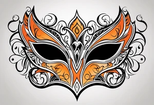 Masquerade mask that is orange and black tattoo idea