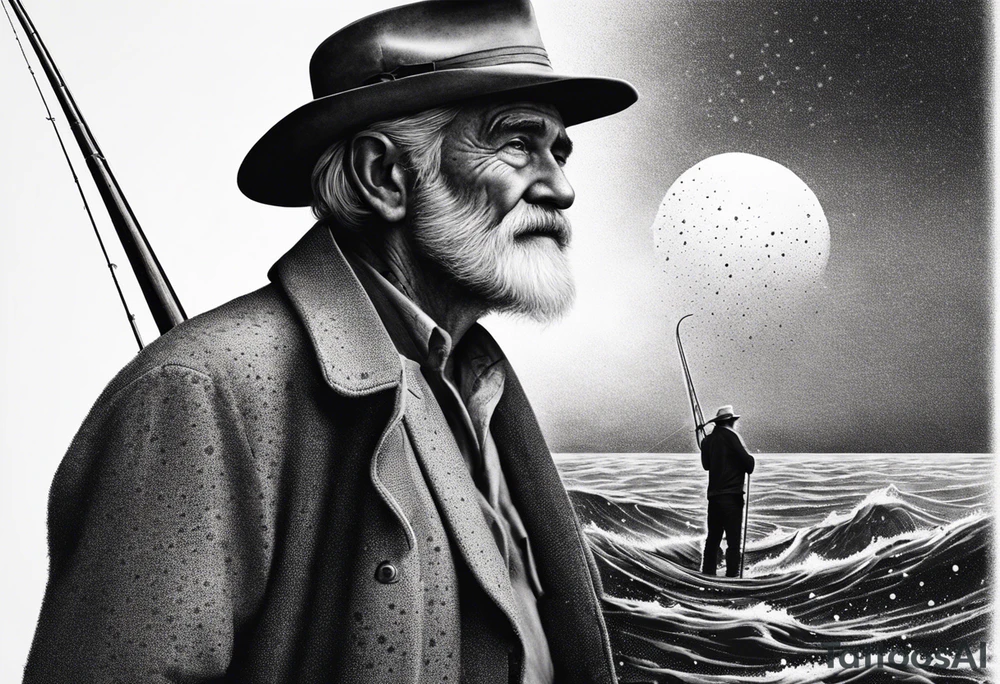 Old man and the sea fishing marlin tattoo idea