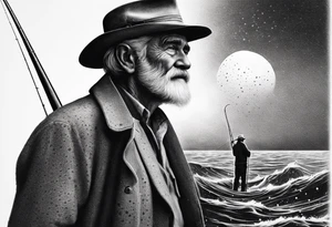 Old man and the sea fishing marlin tattoo idea