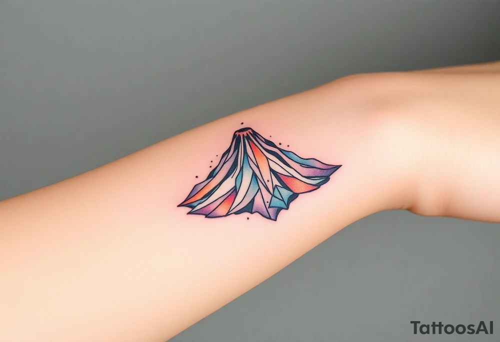 Geometric Volcano incorporating Capricornicus constellation tattoo idea