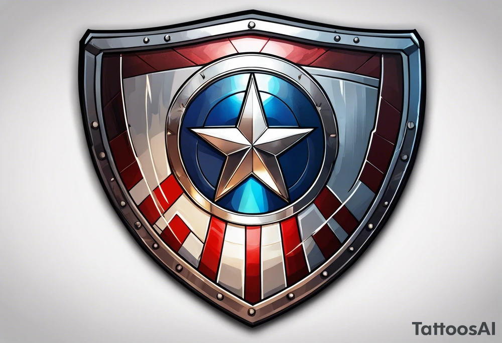 Shield from Captain America with a sword into tattoo idea