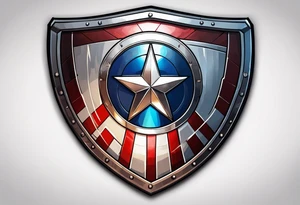 Shield from Captain America with a sword into tattoo idea
