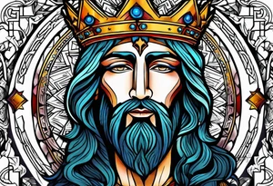 king jesus vintage design traditonal tattoo idea