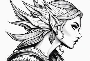 pointed ears elf profile no features tattoo idea