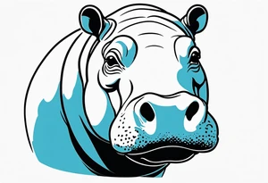 Baby hippo face tattoo idea