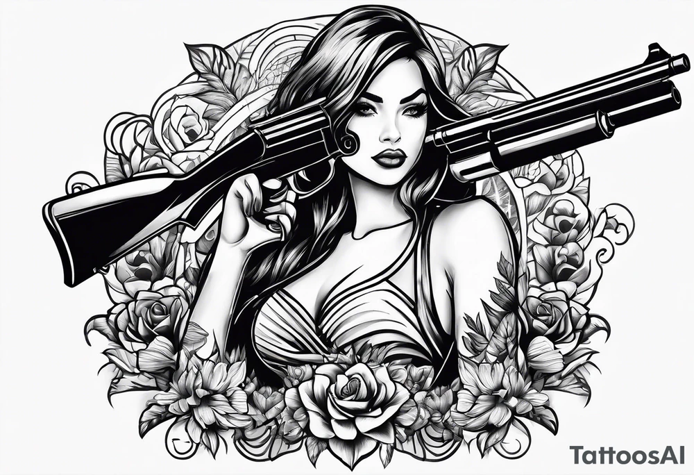 girl with a shotgun tattoo idea
