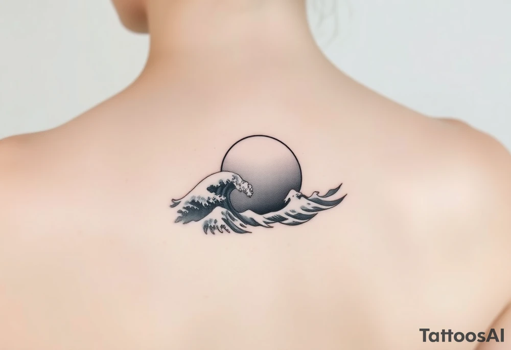 Ocean waves and a sunrise tattoo idea