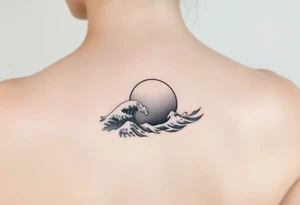 Ocean waves and a sunrise tattoo idea