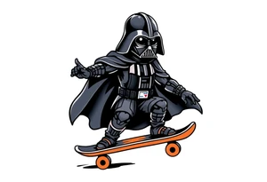 Skateboarding Darth Vader tattoo idea