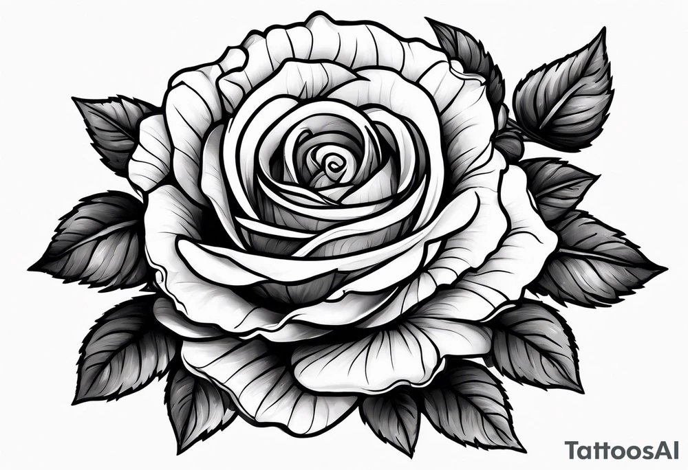 Rose on a mountain tattoo idea