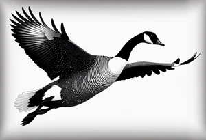 canadian goose preparing to fly tattoo idea