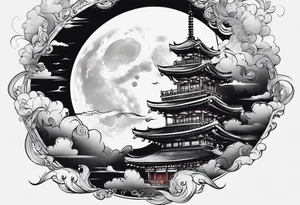 Moon blowing smoke tattoo idea