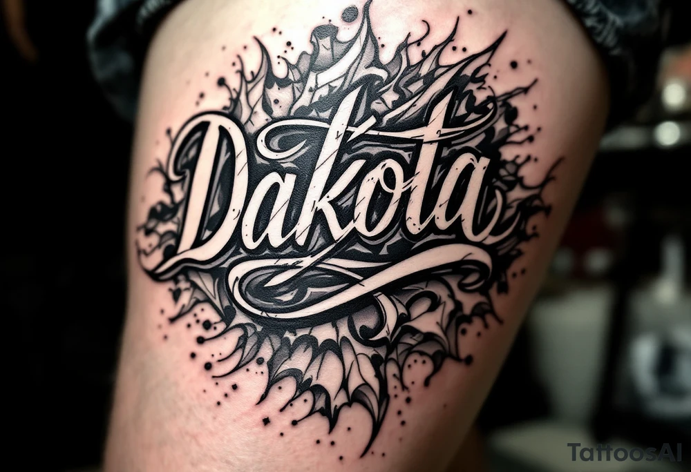 Dawson and Dakota names integrated tattoo idea