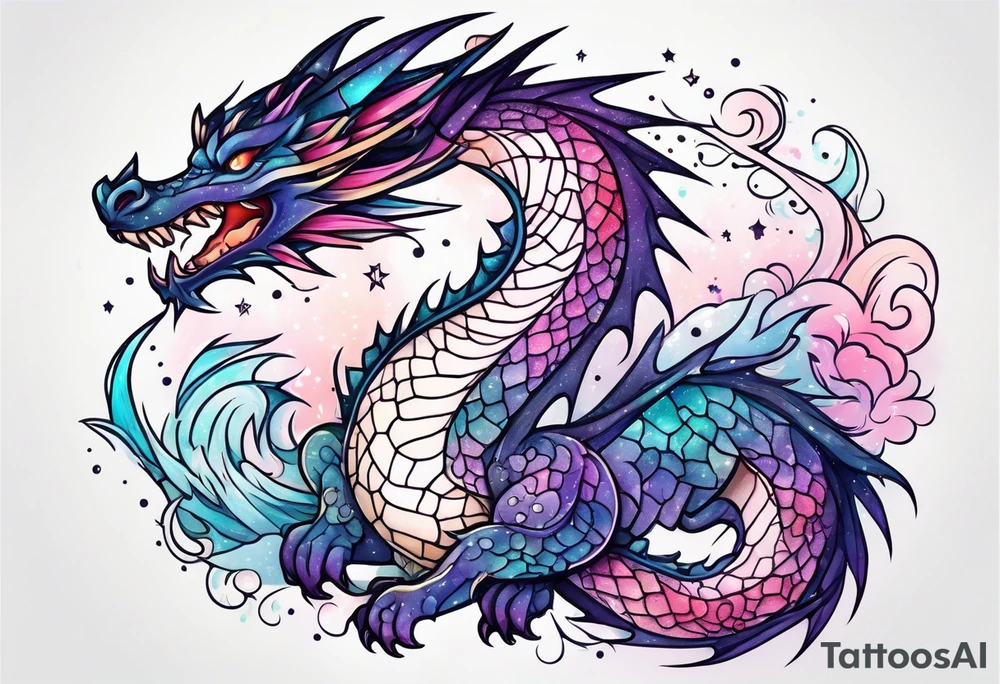 Constellation, dragon kawaii young ,snowflake tattoo idea
