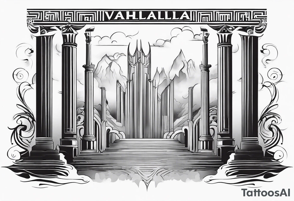 Valhalla steps
 pillars fog tattoo idea