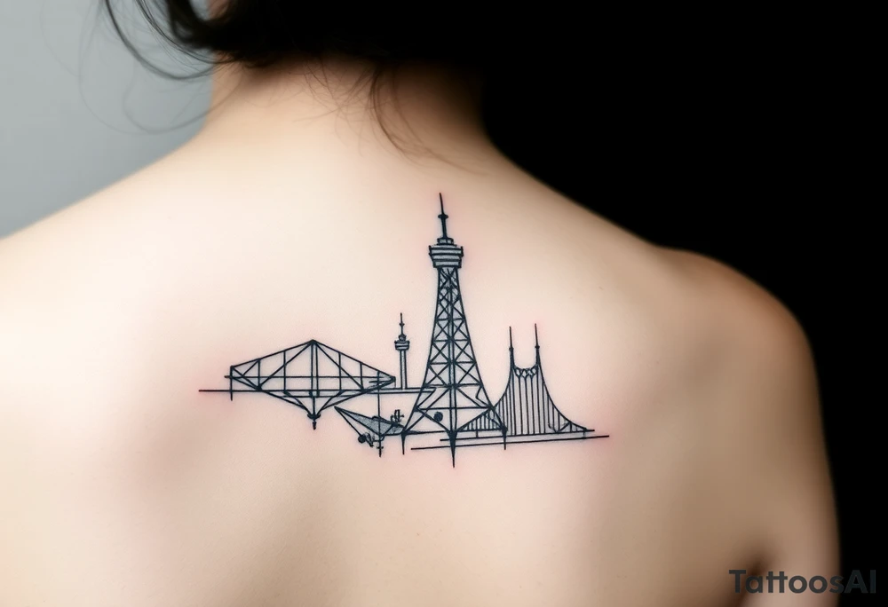 Minimalist tattoo for women who love travel and science, make feminine. For forearm tattoo idea
