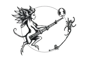 my love for music,
Zodiac sign Aquarius with ascendant Taurus and Scorpio in the moon tattoo idea