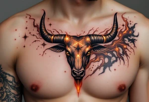 A taurus star constellation of copper fire, Taurus carries the ancient weight of desire and fertility. tattoo idea