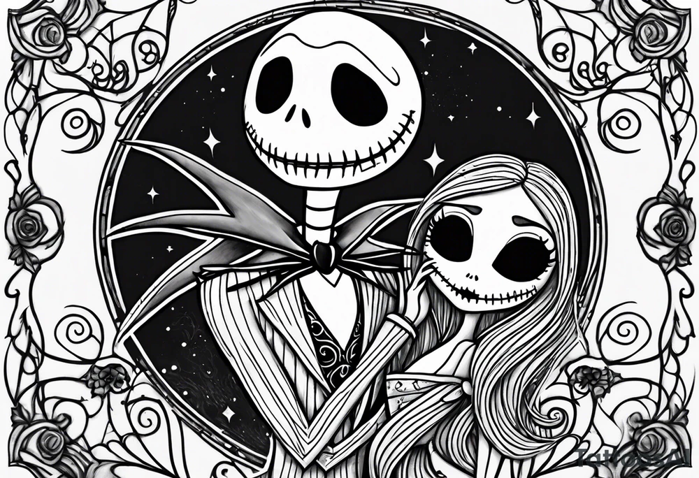 Nightmare before Christmas jack and sally tattoo idea