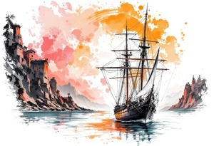 sailing boat at achor tattoo idea