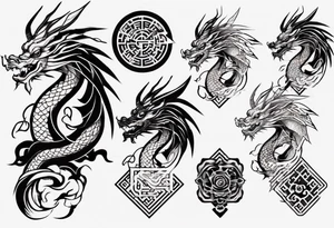 Chinese dragon with scales and mane tattoo idea