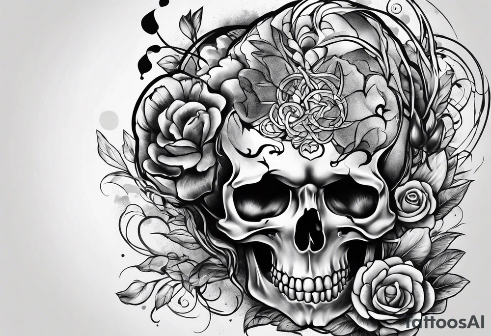 Heart fighting the brain tattoo idea
