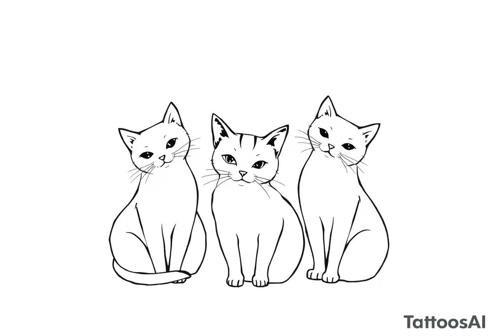 three cats tattoo idea