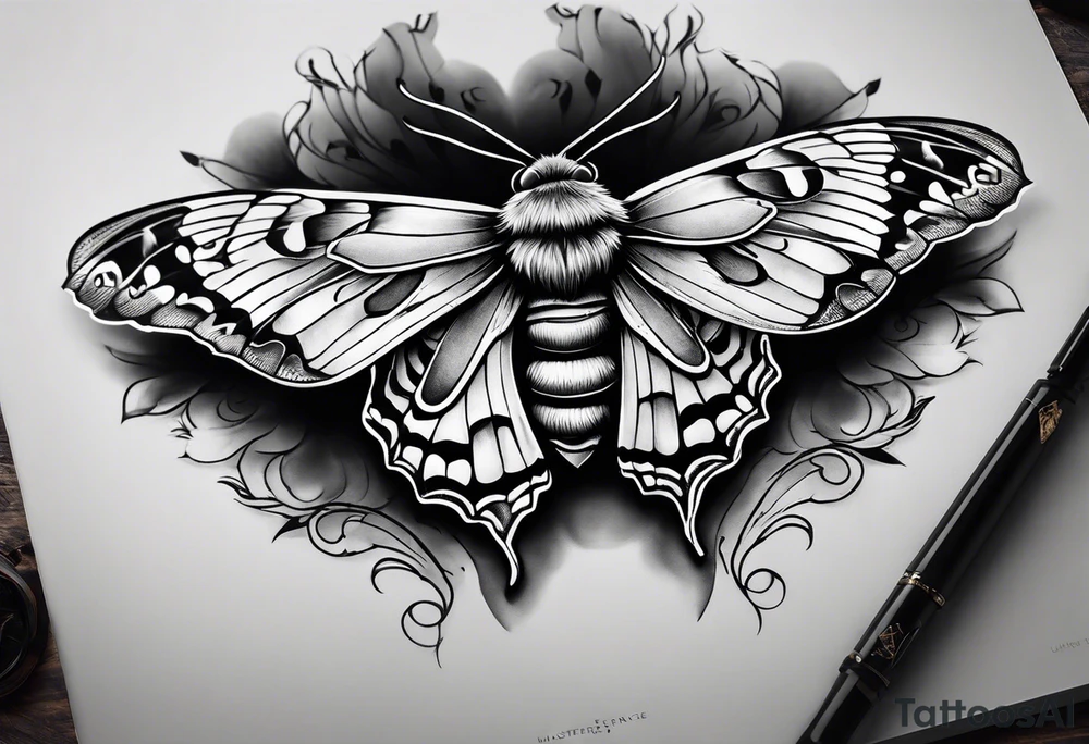 Death head moth hand tattoo tattoo idea