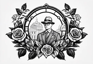 Logo de la pelicula kingsman con rosas tattoo idea