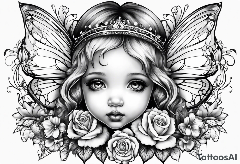 Beautiful fairy  baby tattoo idea