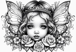 Beautiful fairy  baby tattoo idea