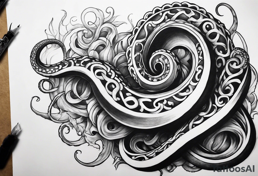 choking tentacle tattoo idea