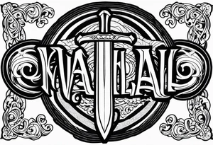 Valhalla fire sword shield tattoo idea