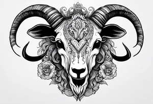Capricorn goat skull. tattoo idea